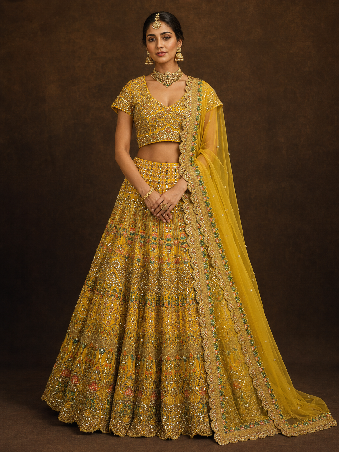 Zareen The Mustard Heritage Lehenga