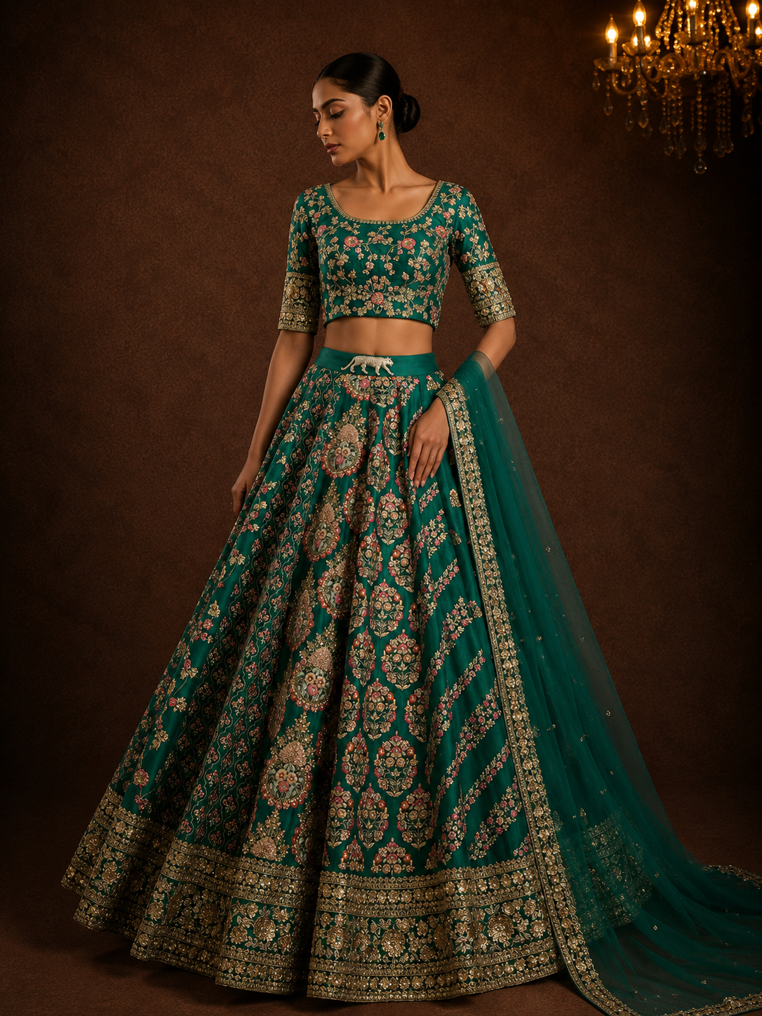 Emerald Noor Lehenga