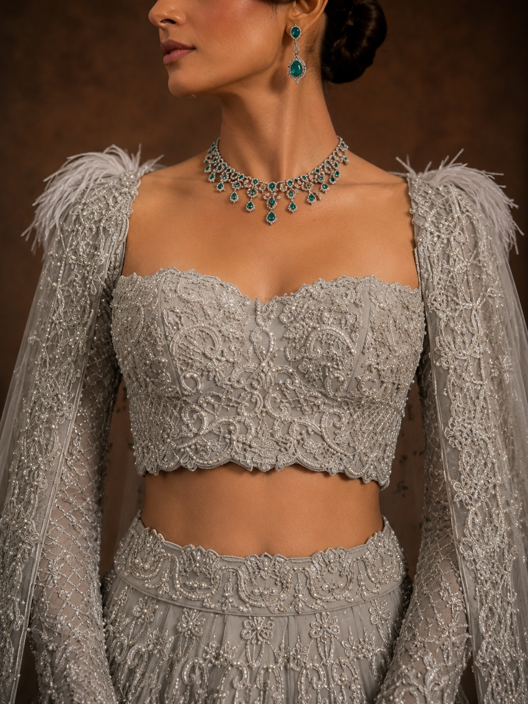 Silver Étoile Lehenga