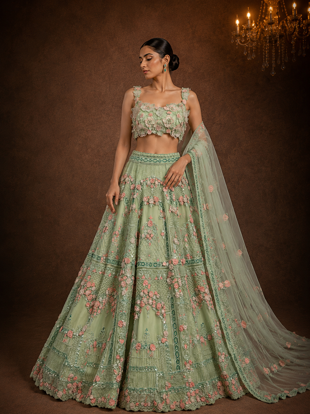 Mint Rosé Lehenga