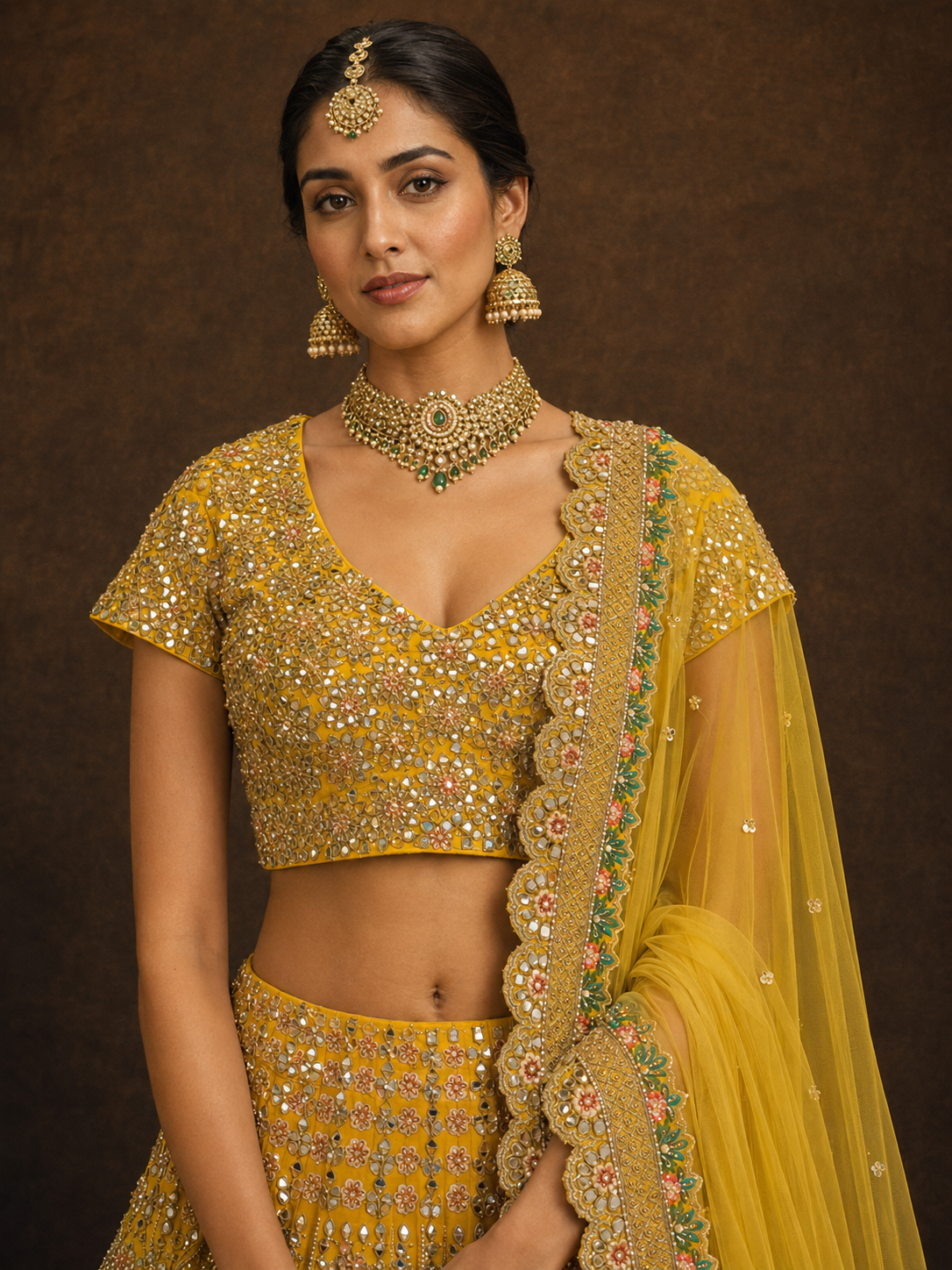 Zareen The Mustard Heritage Lehenga