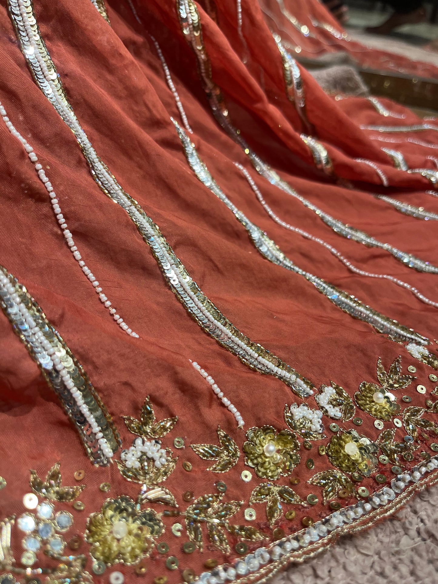Rosabelle Rose Gold Embellished Bridal Lehenga
