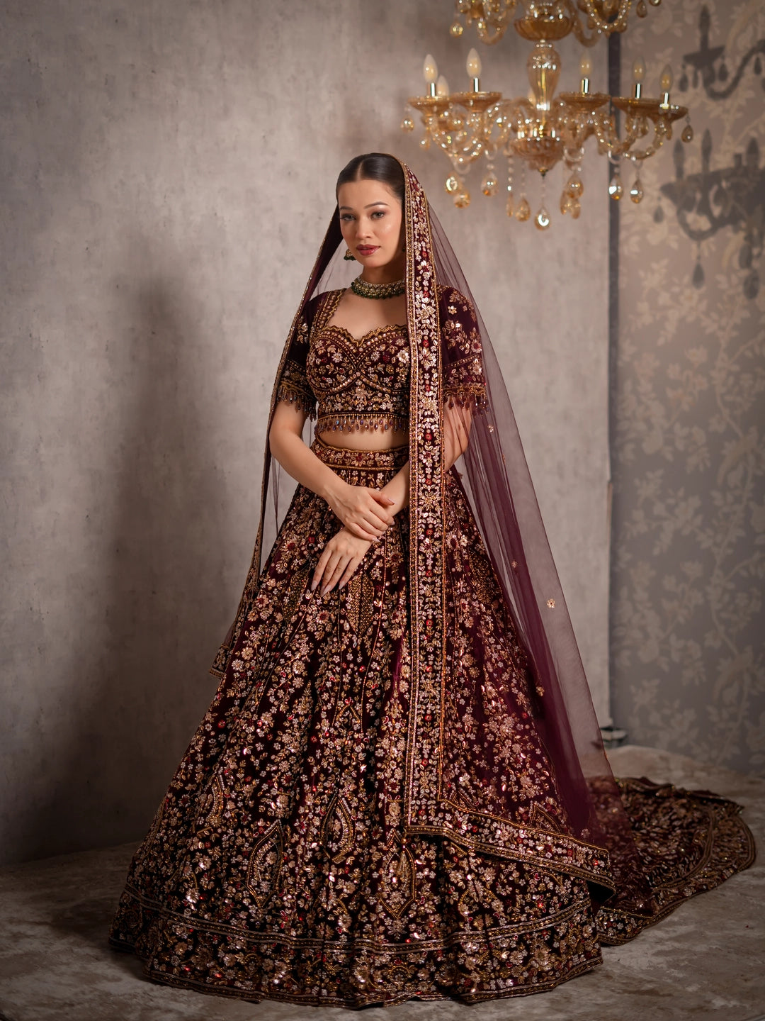 Merlot Rêverie Lehenga