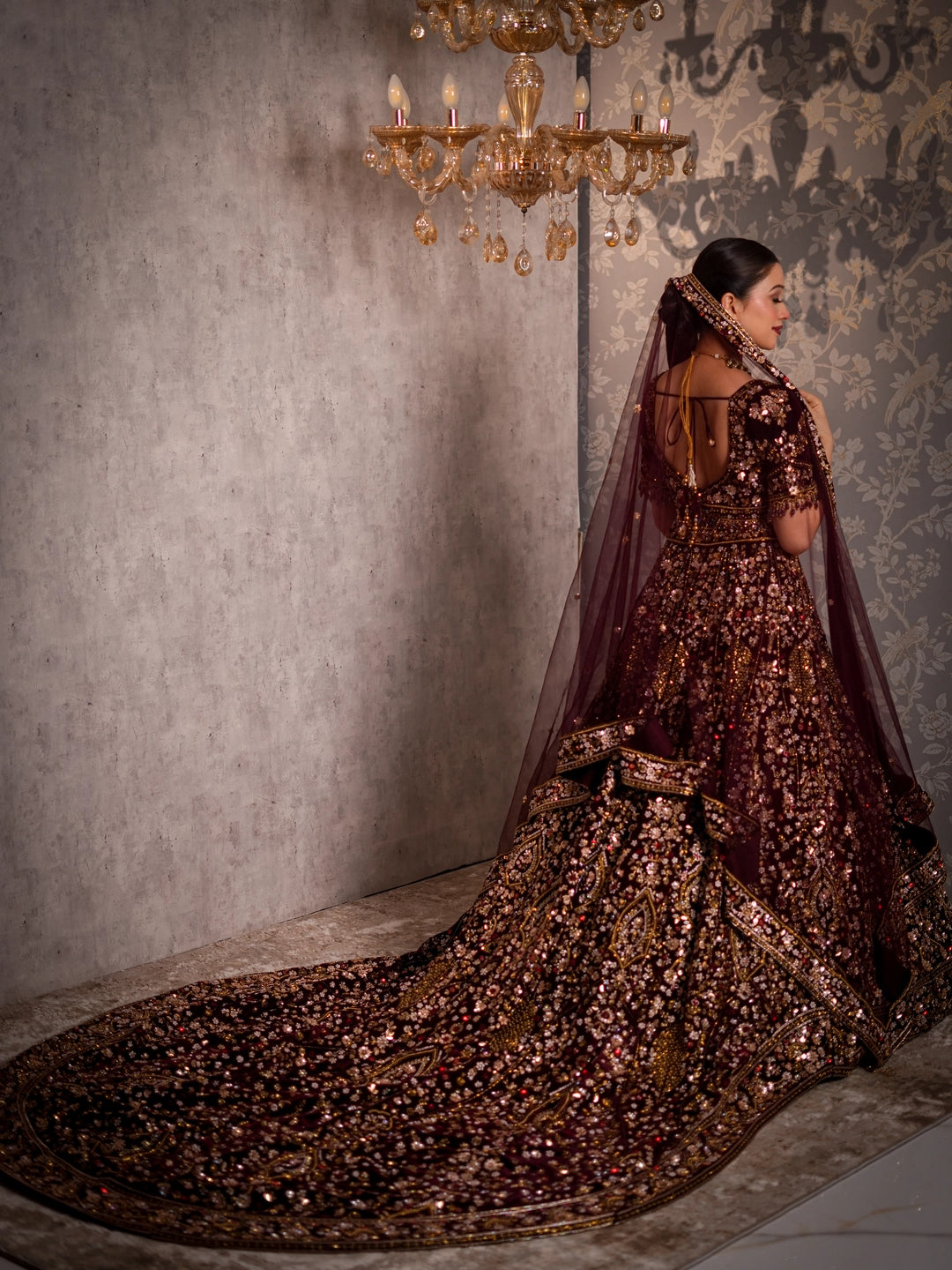Merlot Rêverie Lehenga