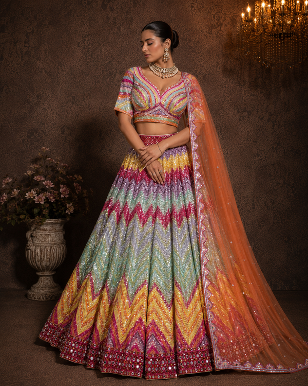 RANGREZ EMBELLISHED LEHENGA SET
