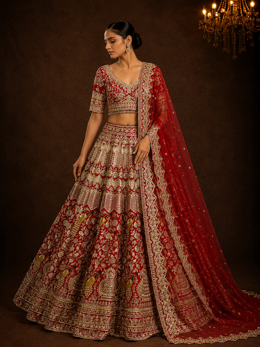 Rang-e-Mayur Lehenga