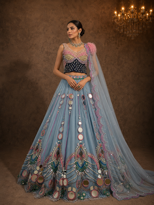 Celeste Prism Lehenga