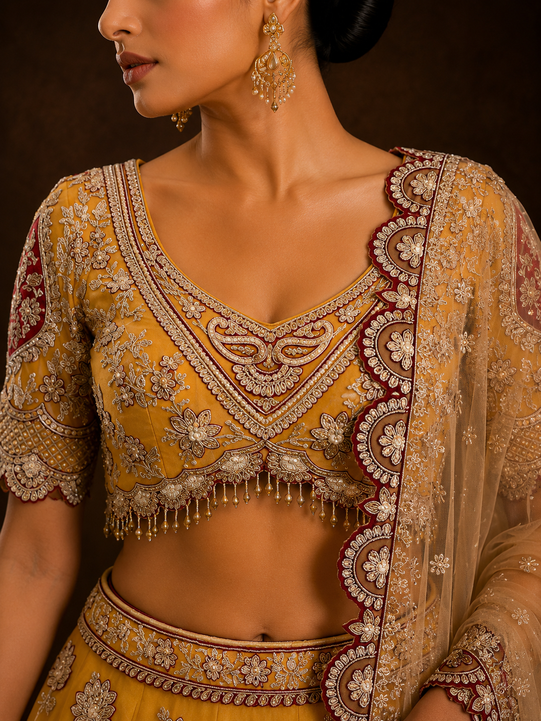Amethyste Lavender Couture Bridal Lehenga