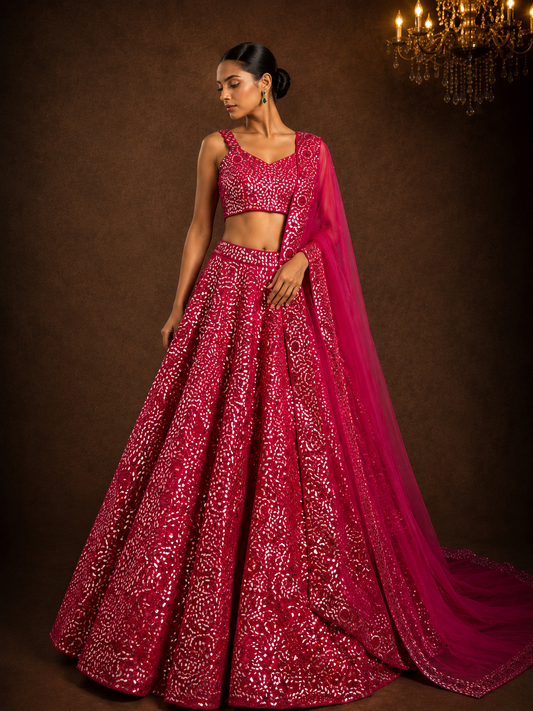 Crimson Mirage Lehenga