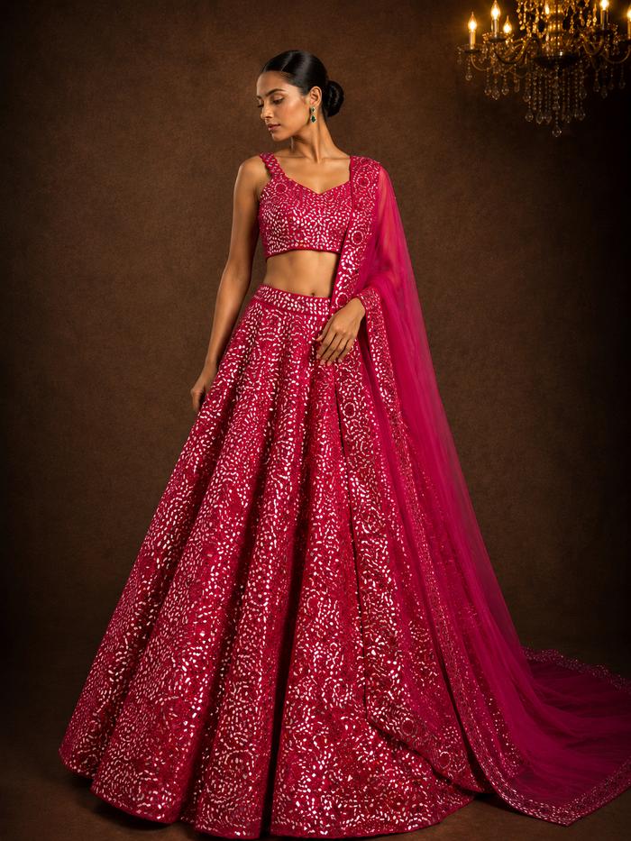 Crimson Mirage Lehenga