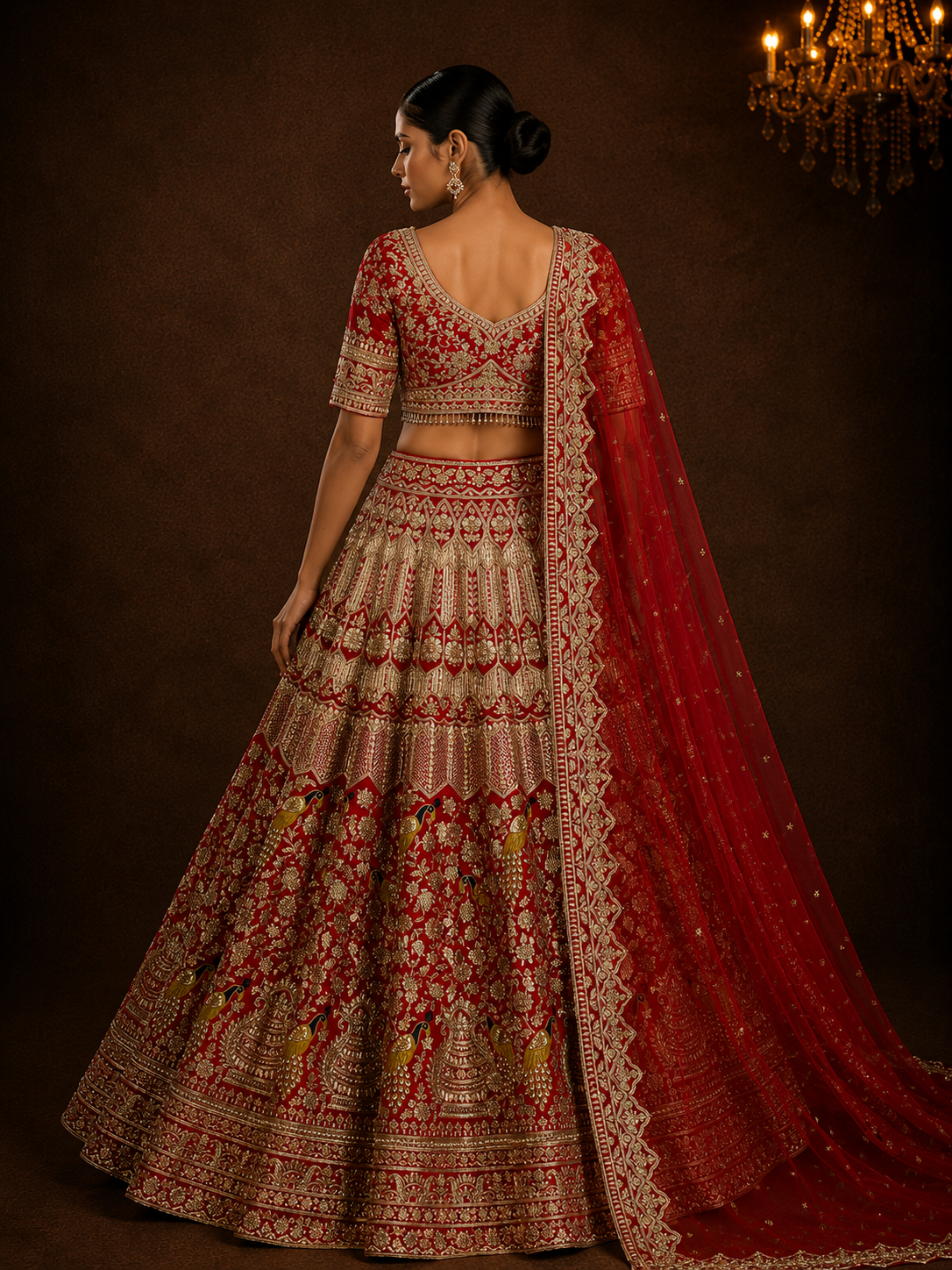 Rang-e-Mayur Lehenga
