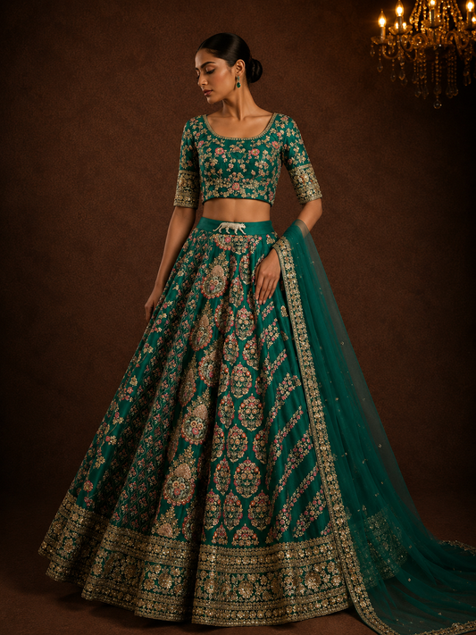 Emerald Noor Lehenga