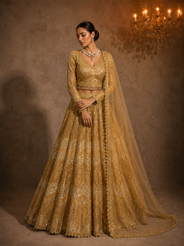 Sunehri Noor Lehenga