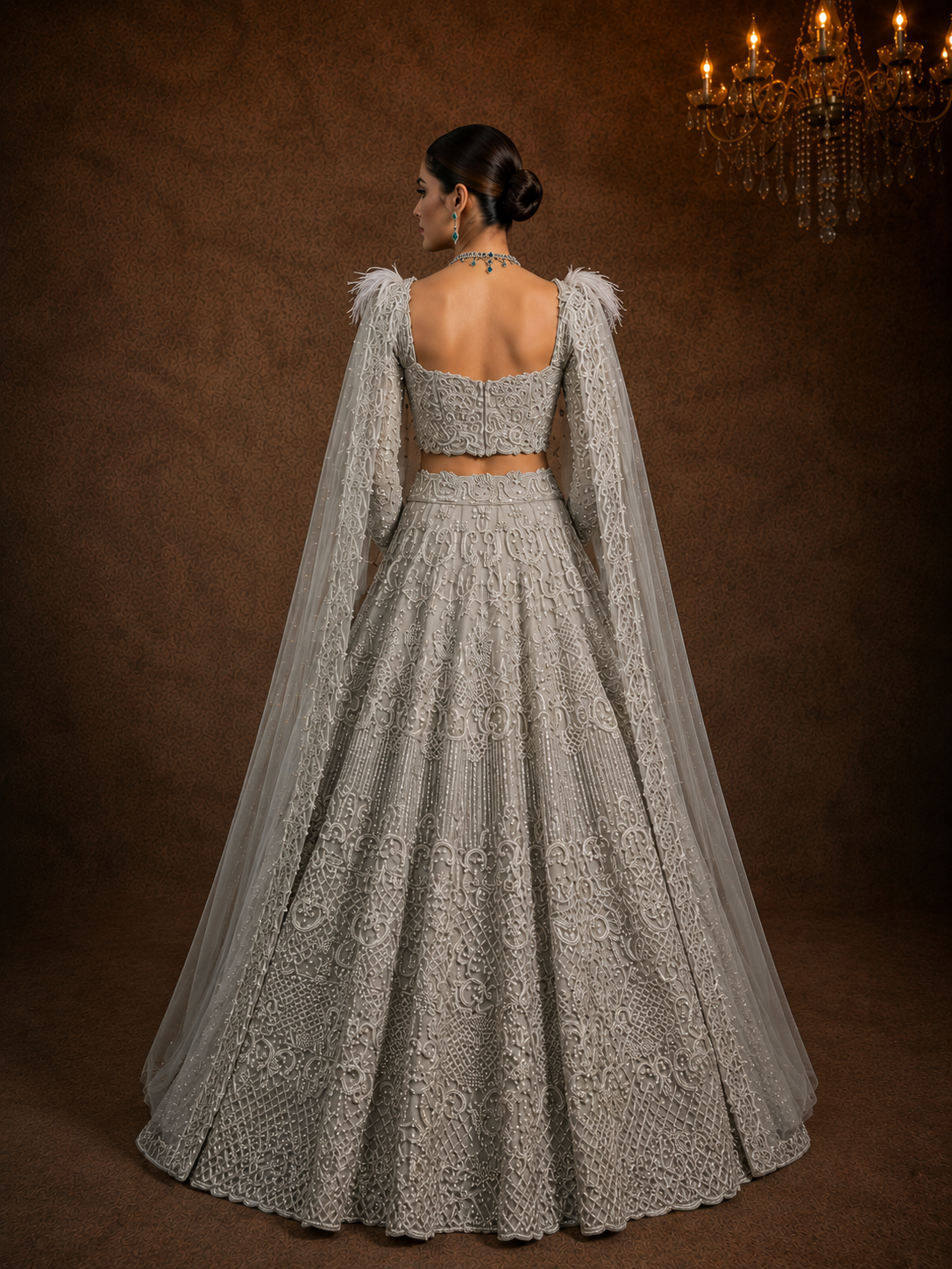 Silver Étoile Lehenga