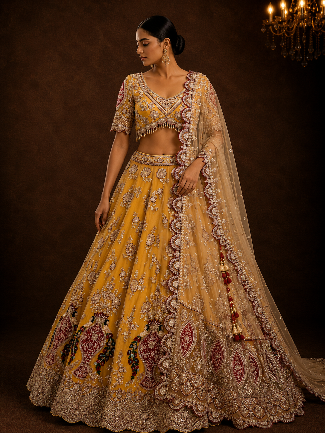 Amethyste Lavender Couture Bridal Lehenga