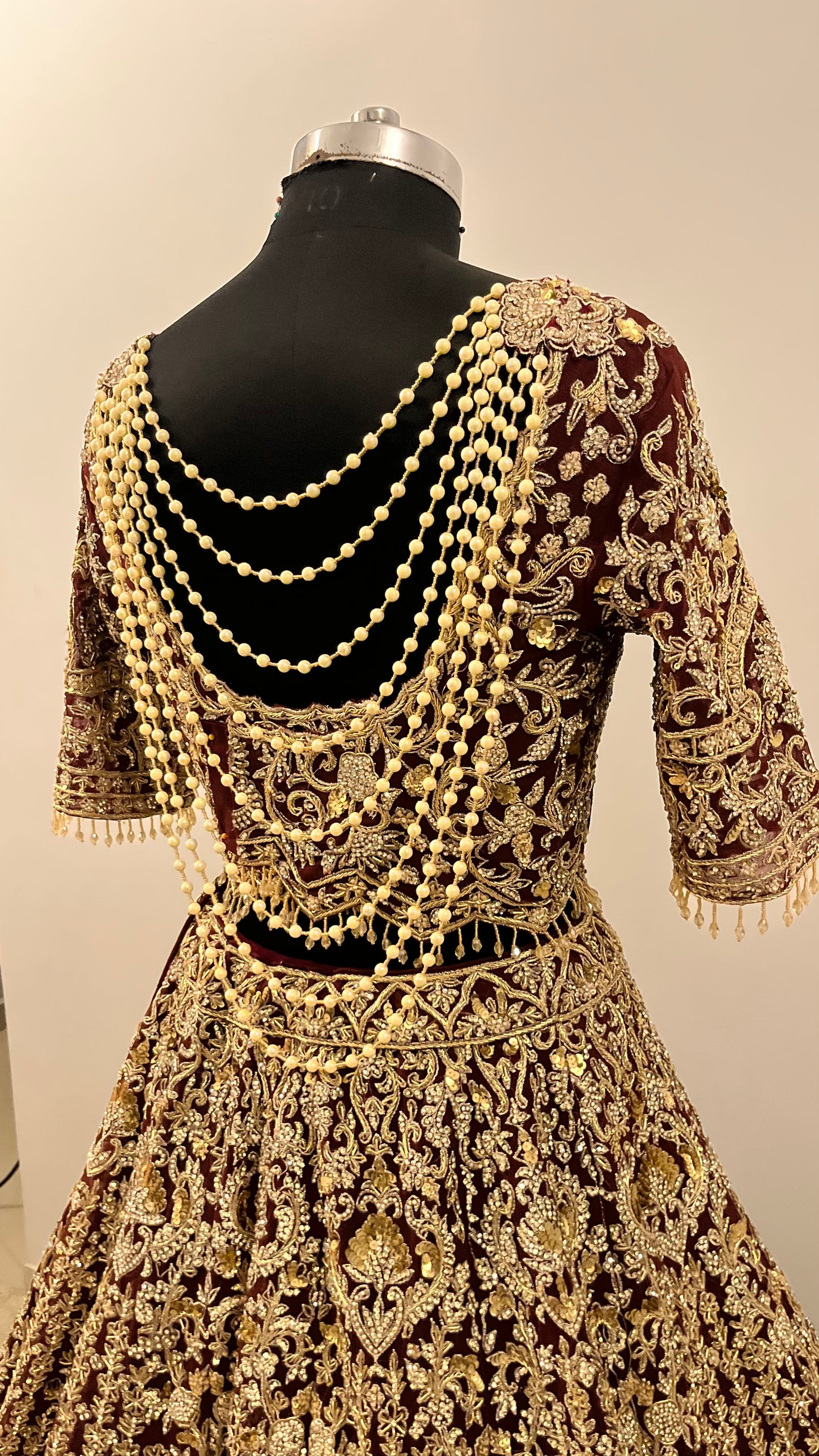 Imperial Wine Zardozi Bridal Lehenga