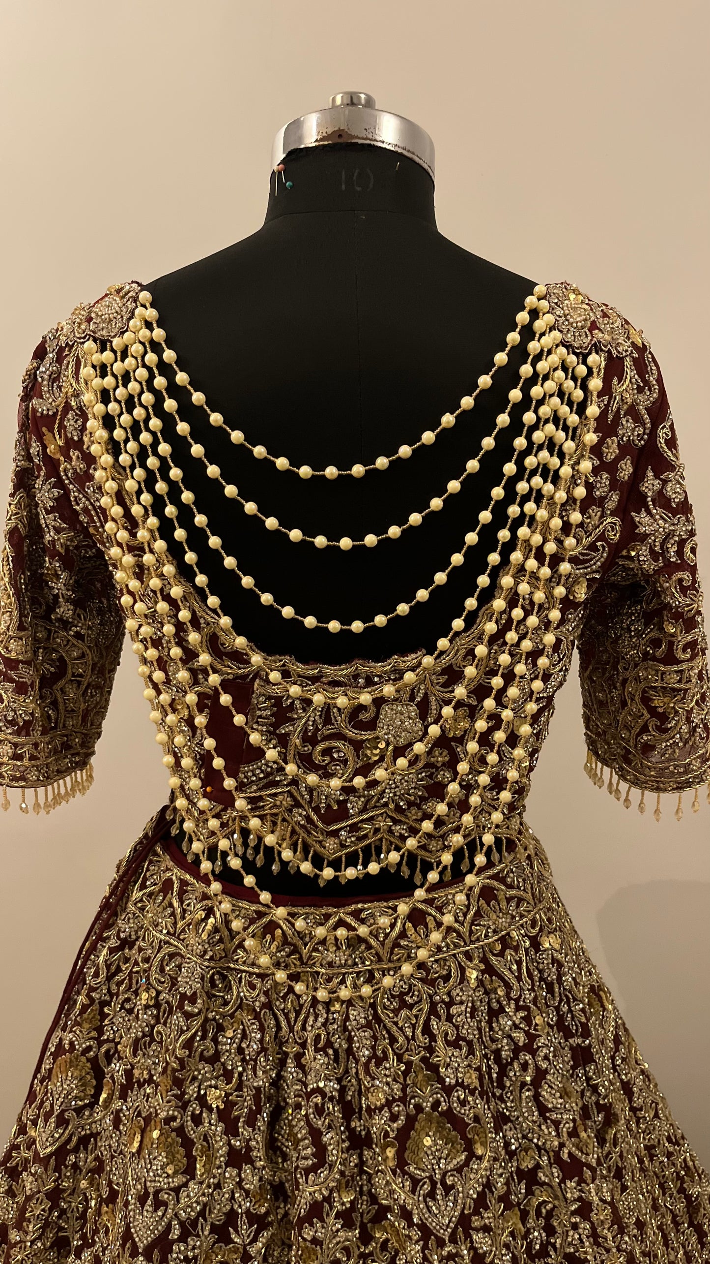 Imperial Wine Zardozi Bridal Lehenga