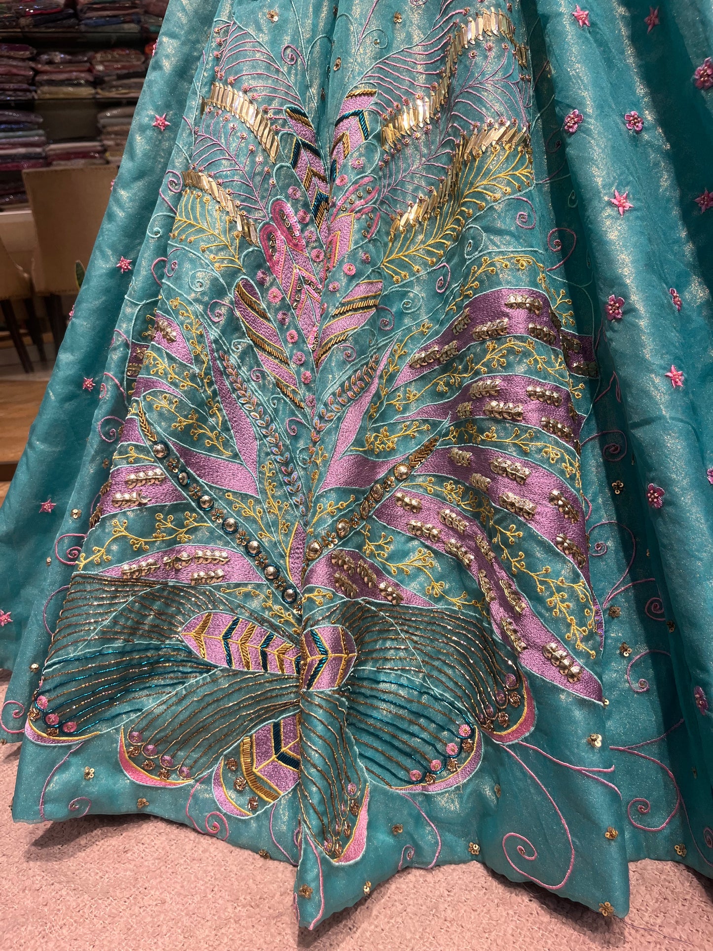 Azura Aqua Embroidered Designer Lehenga Set