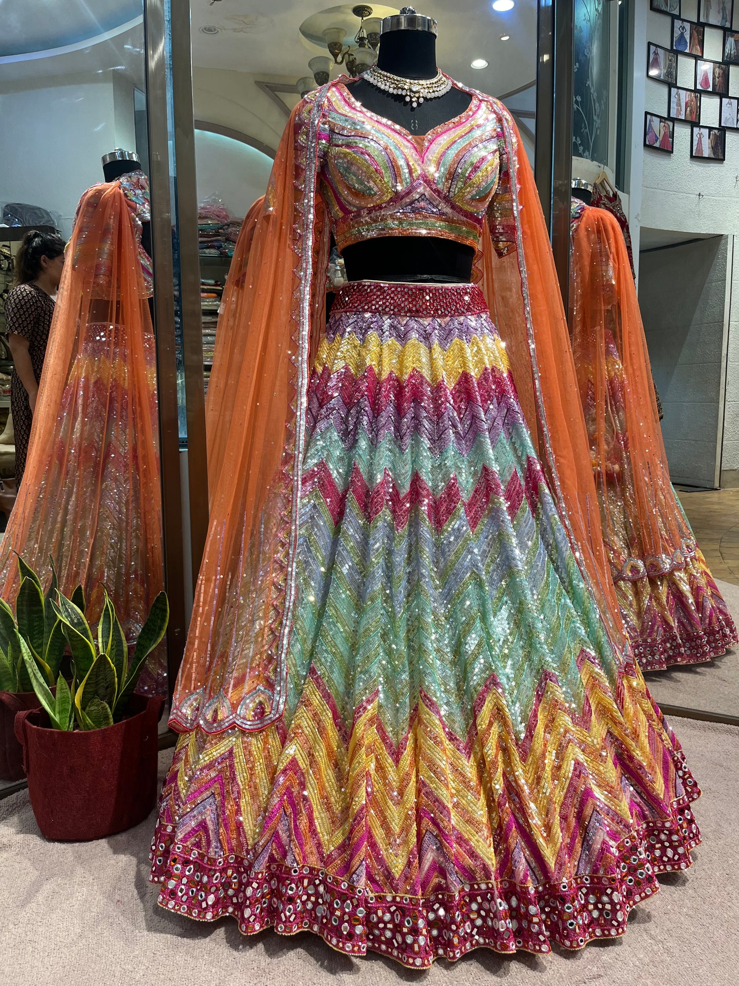 Aurora Prism Sequin Couture Lehenga