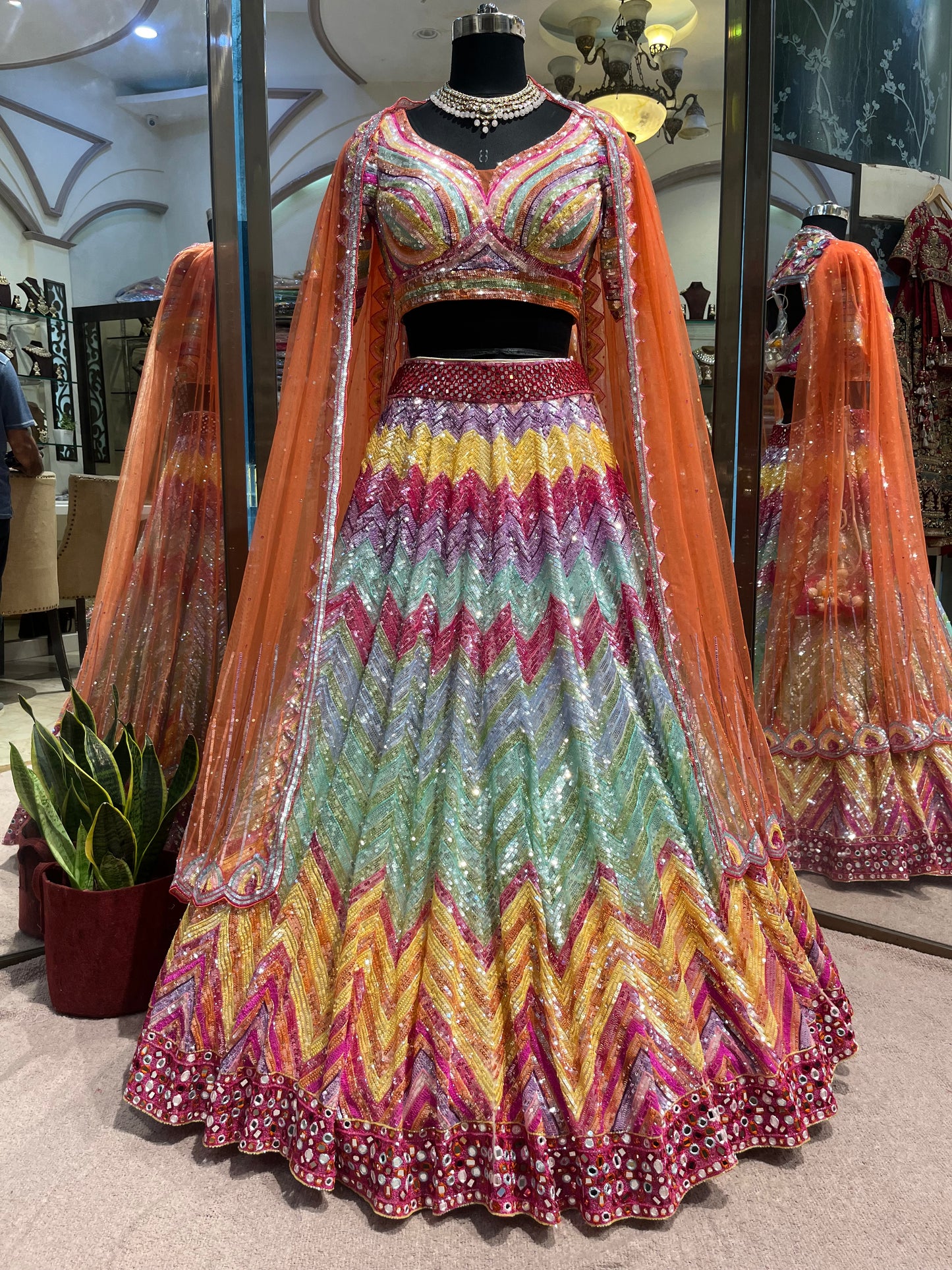 Aurora Prism Sequin Couture Lehenga