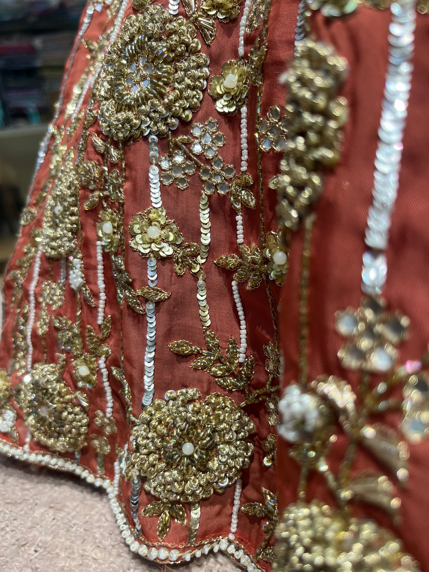 Rosabelle Rose Gold Embellished Bridal Lehenga
