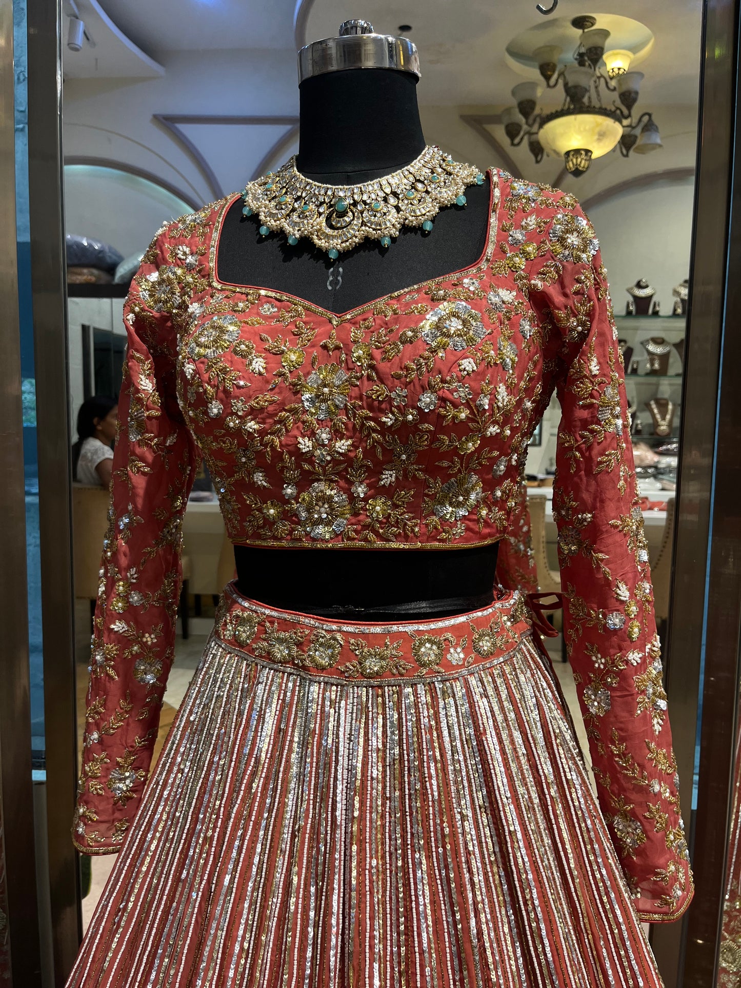 Rosabelle Rose Gold Embellished Bridal Lehenga