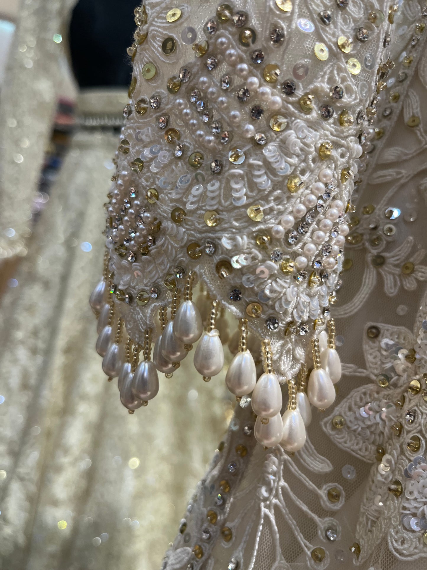 Ivory Pearl Handcrafted Bridal Lehenga Set