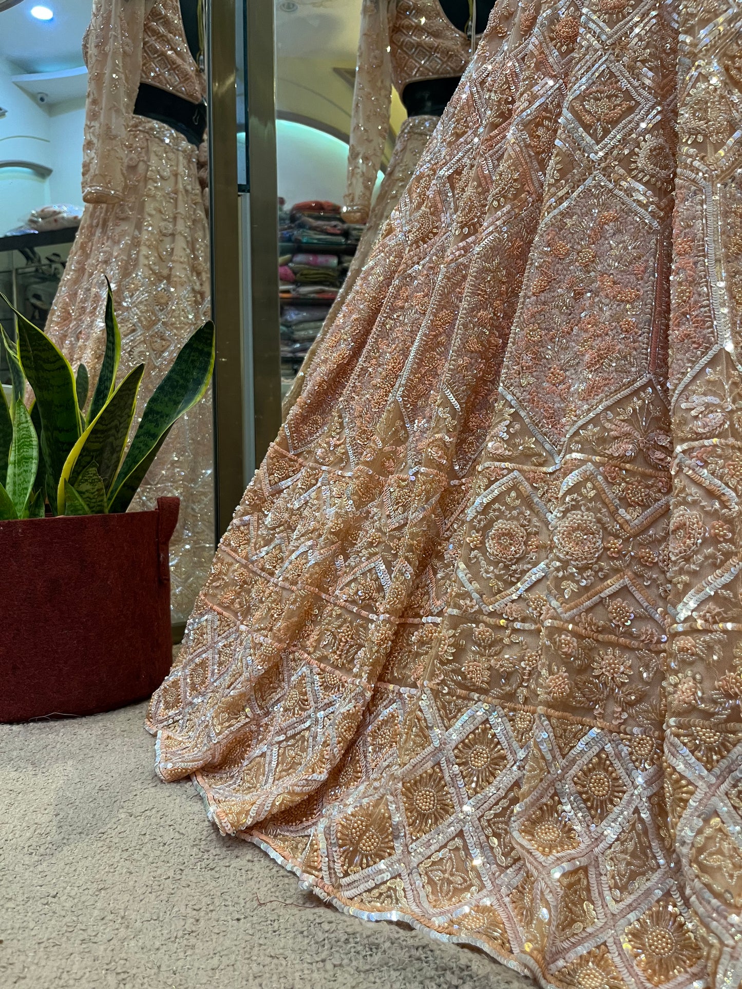 Noorie Bride Blush Champagne Handcrafted Bridal Lehenga Set