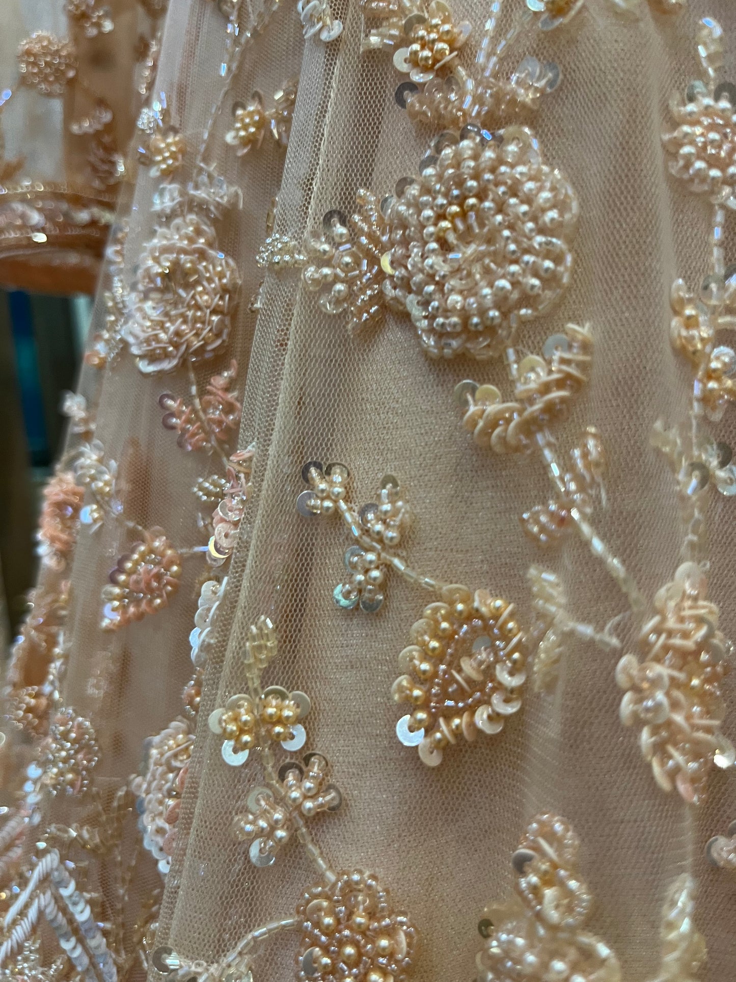 Noorie Bride Blush Champagne Handcrafted Bridal Lehenga Set