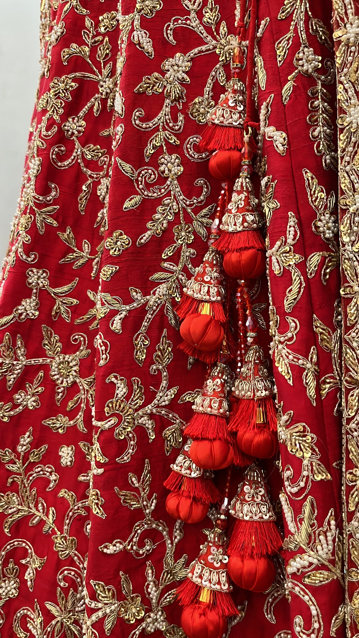 Regal Crimson Zardozi Bridal Lehenga