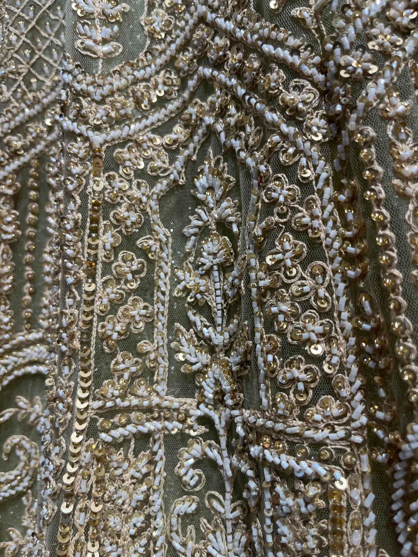 Sage Ivory Heritage Bridal Lehenga with Embroidered Dupatta