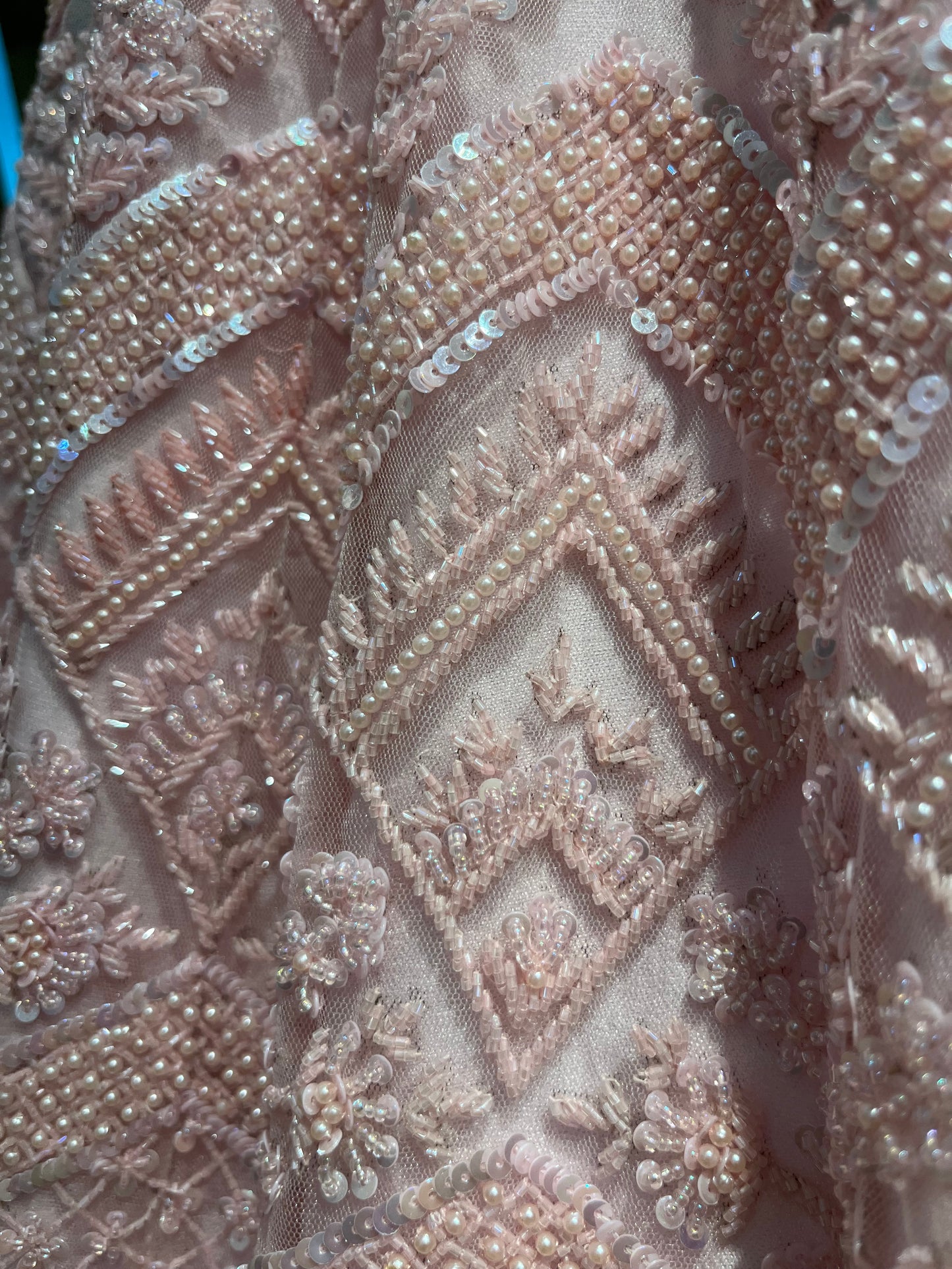 Blush Pink Crystal Embroidered Bridal Lehenga