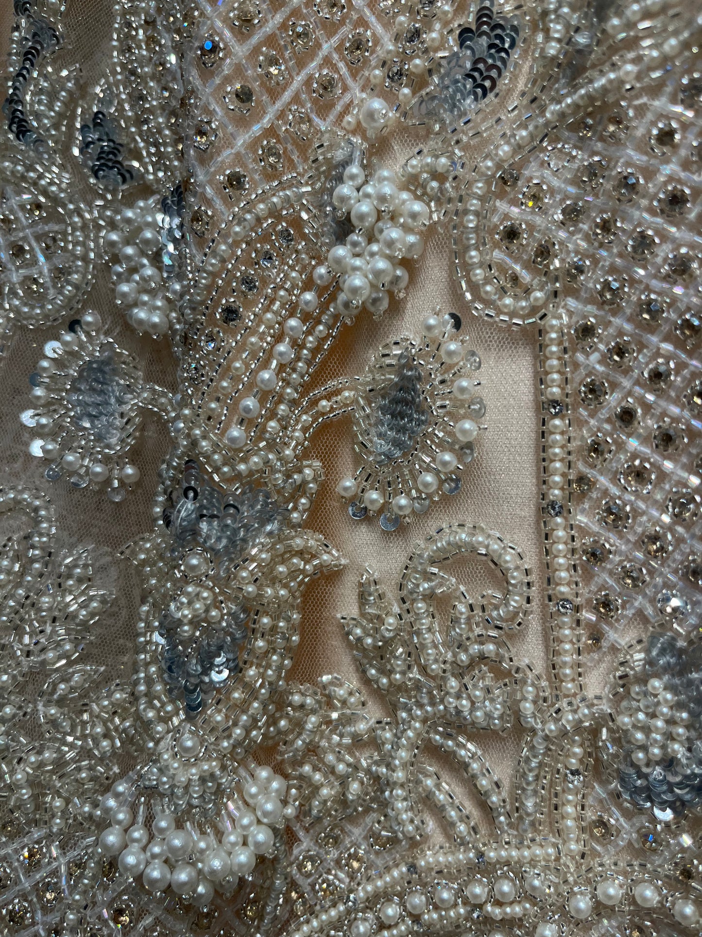 Ivory Champagne Crystal Bridal Lehenga Set