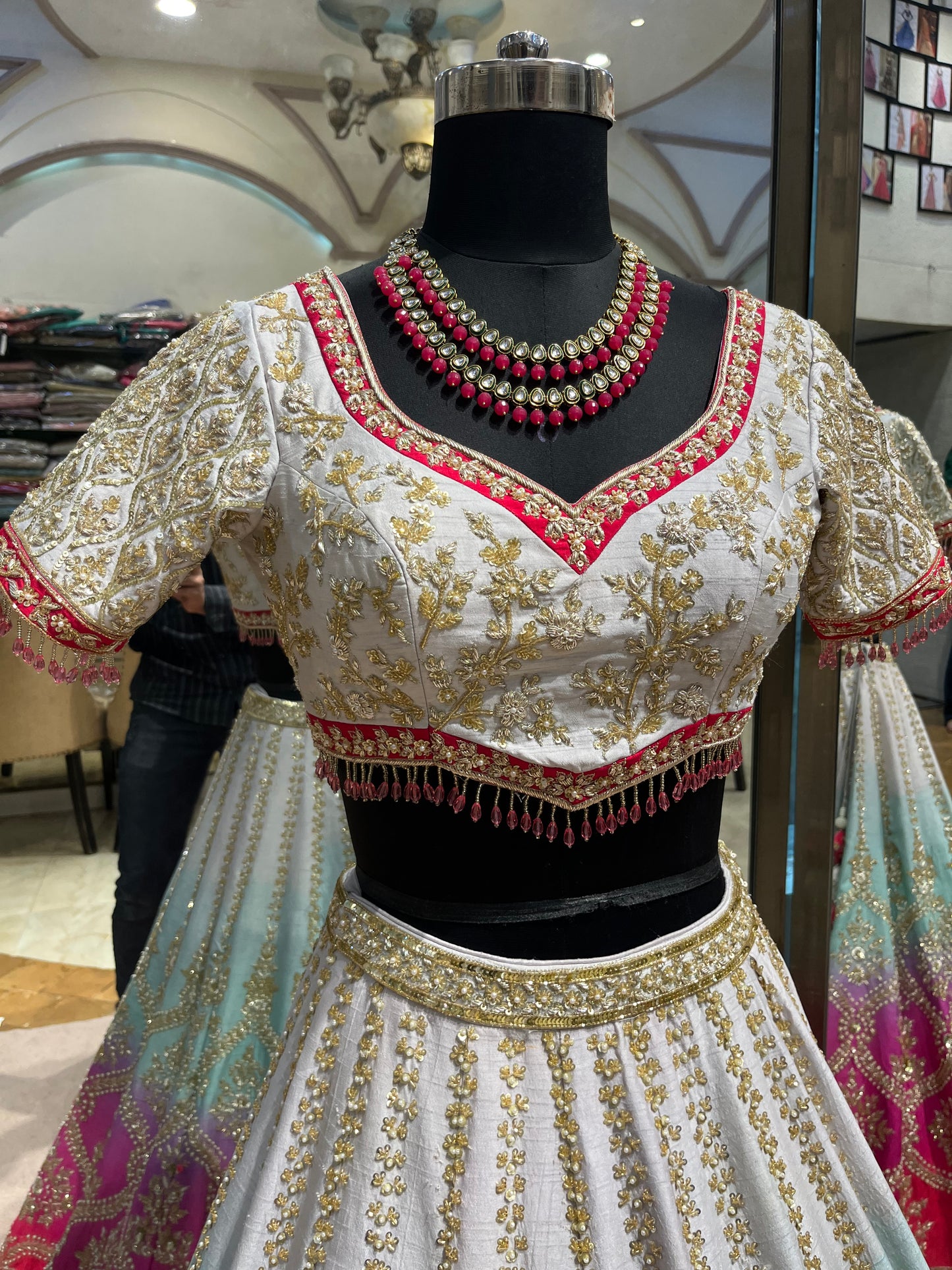 Fuchsia Ombre Royal Bridal Lehenga Set