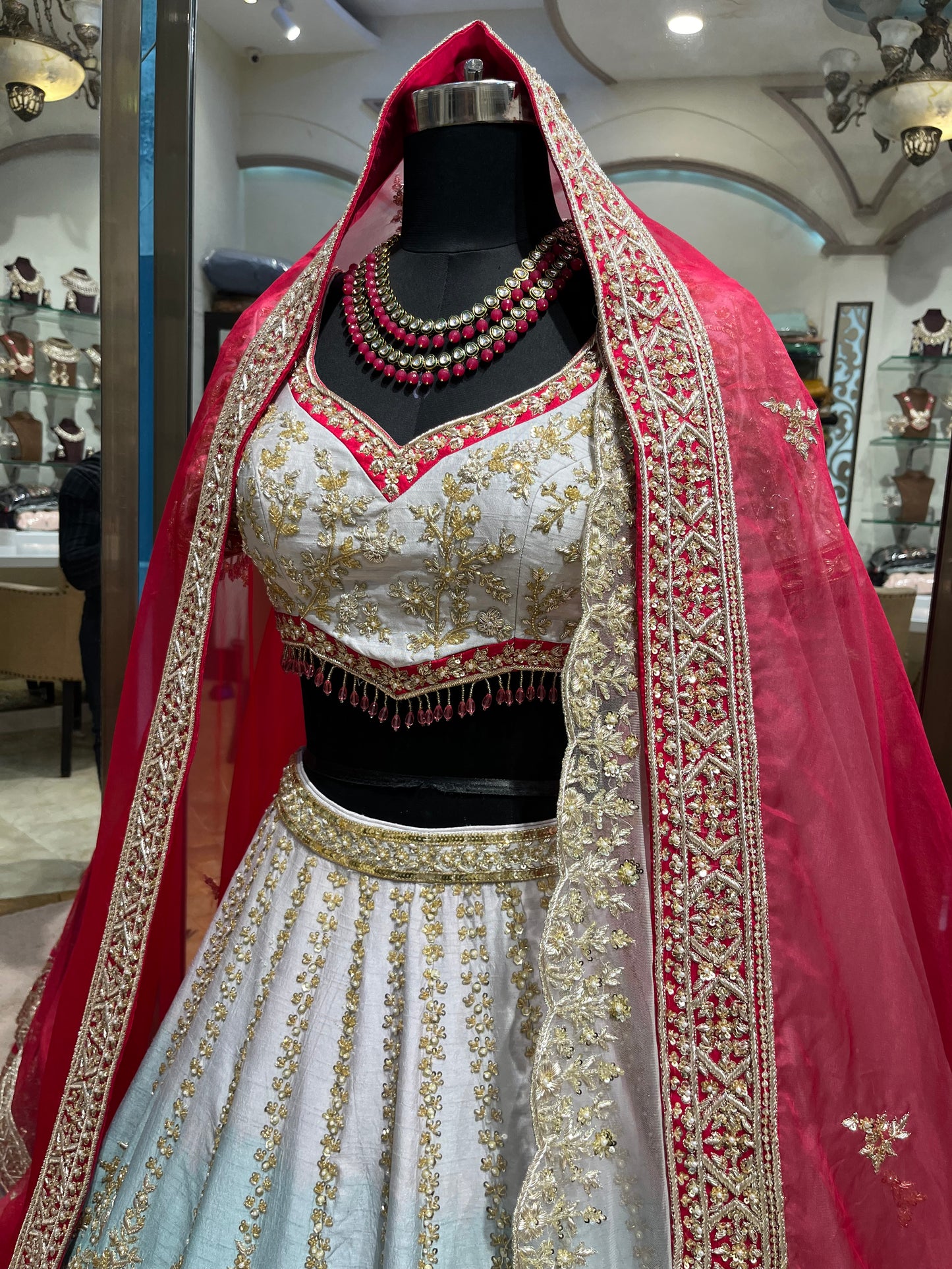 Fuchsia Ombre Royal Bridal Lehenga Set
