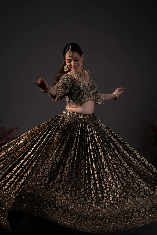 Noorie Bride Midnight Royale Handcrafted Bridal Lehenga