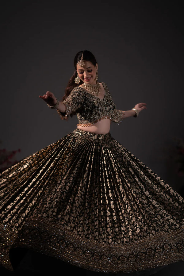 Noorie Bride Midnight Royale Handcrafted Bridal Lehenga