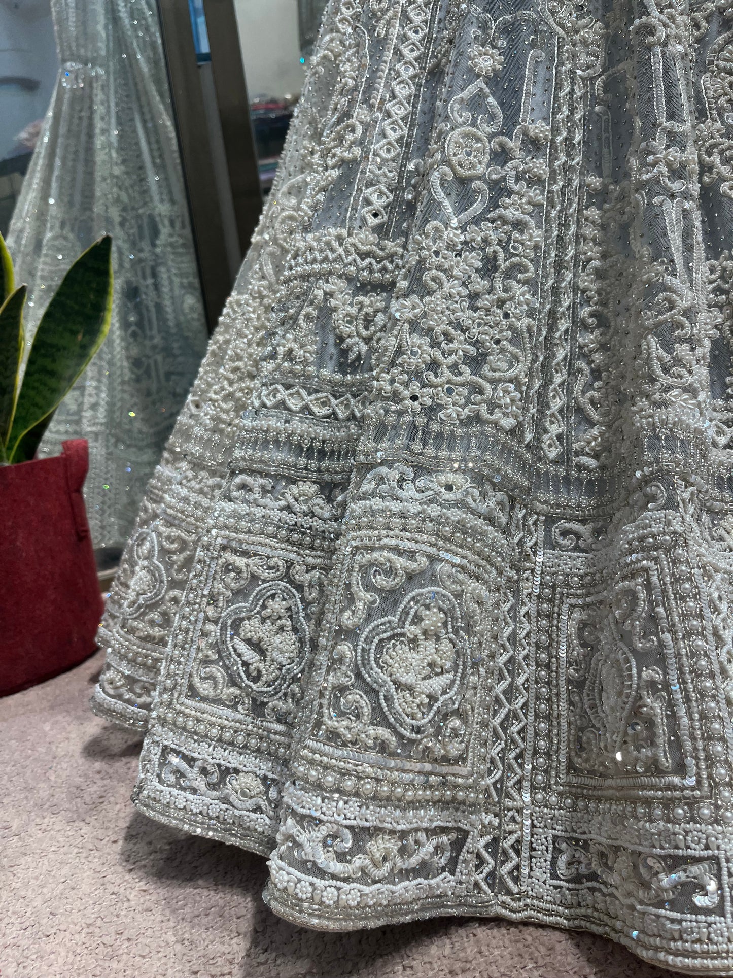Platinum Ivory Regal Bridal Lehenga Set