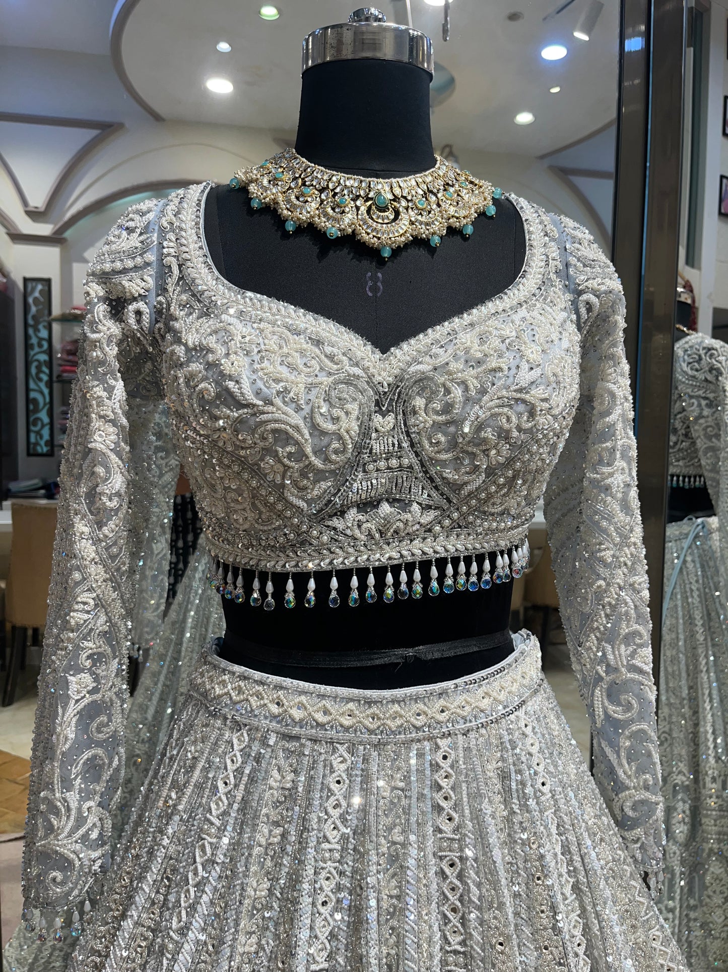 Platinum Ivory Regal Bridal Lehenga Set