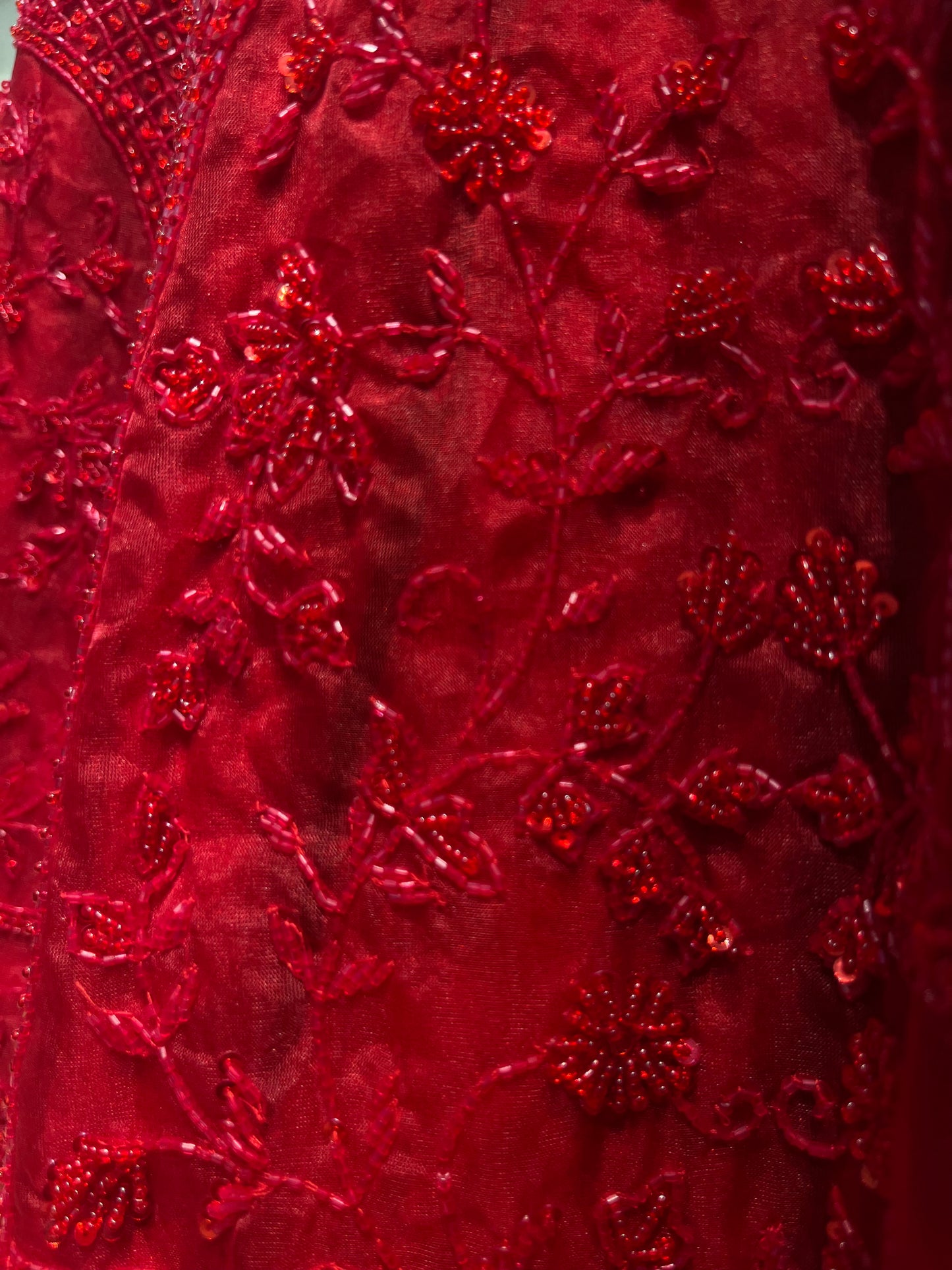 Imperial Ruby Sequins Bridal Lehenga