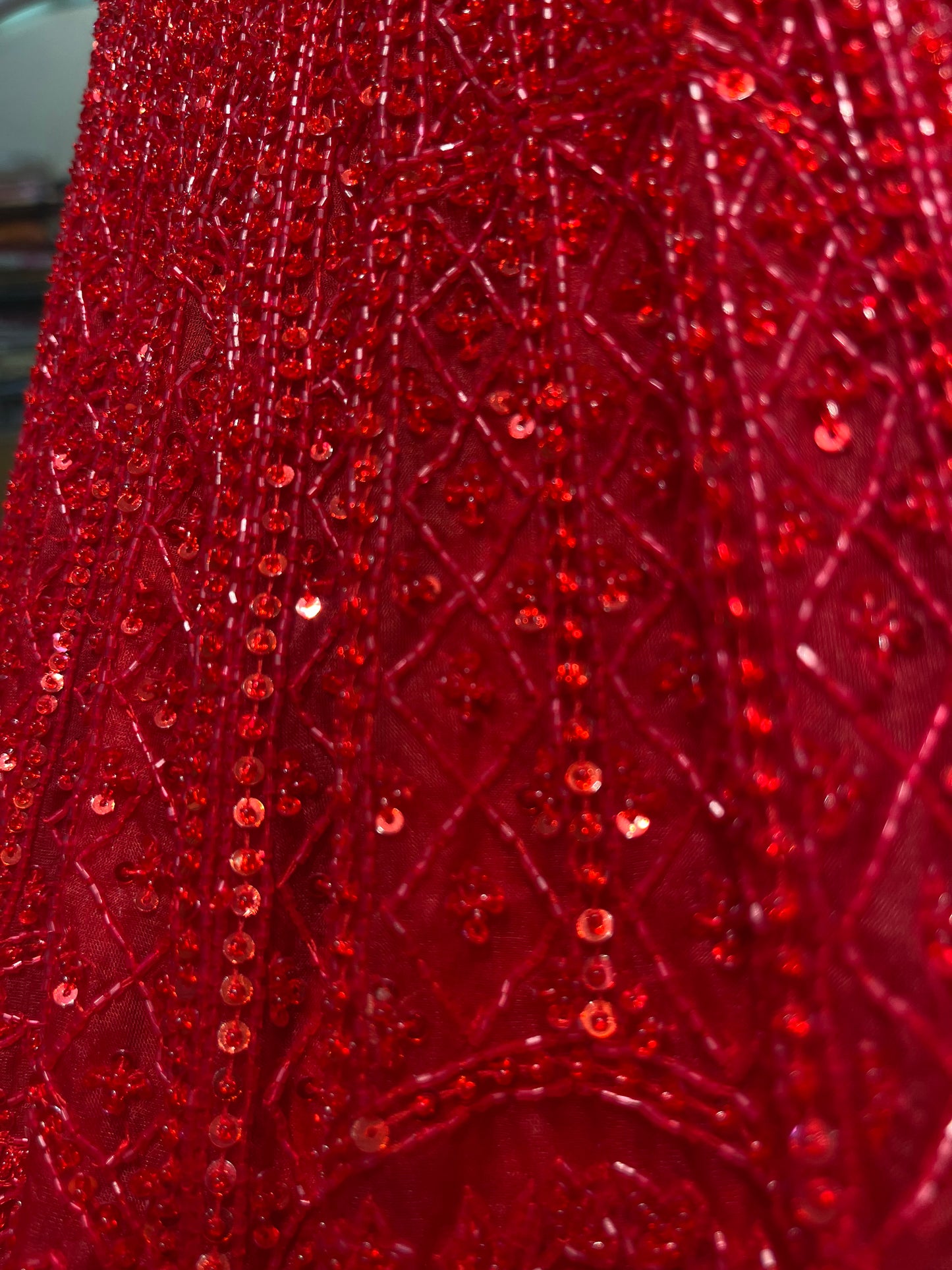 Imperial Ruby Sequins Bridal Lehenga