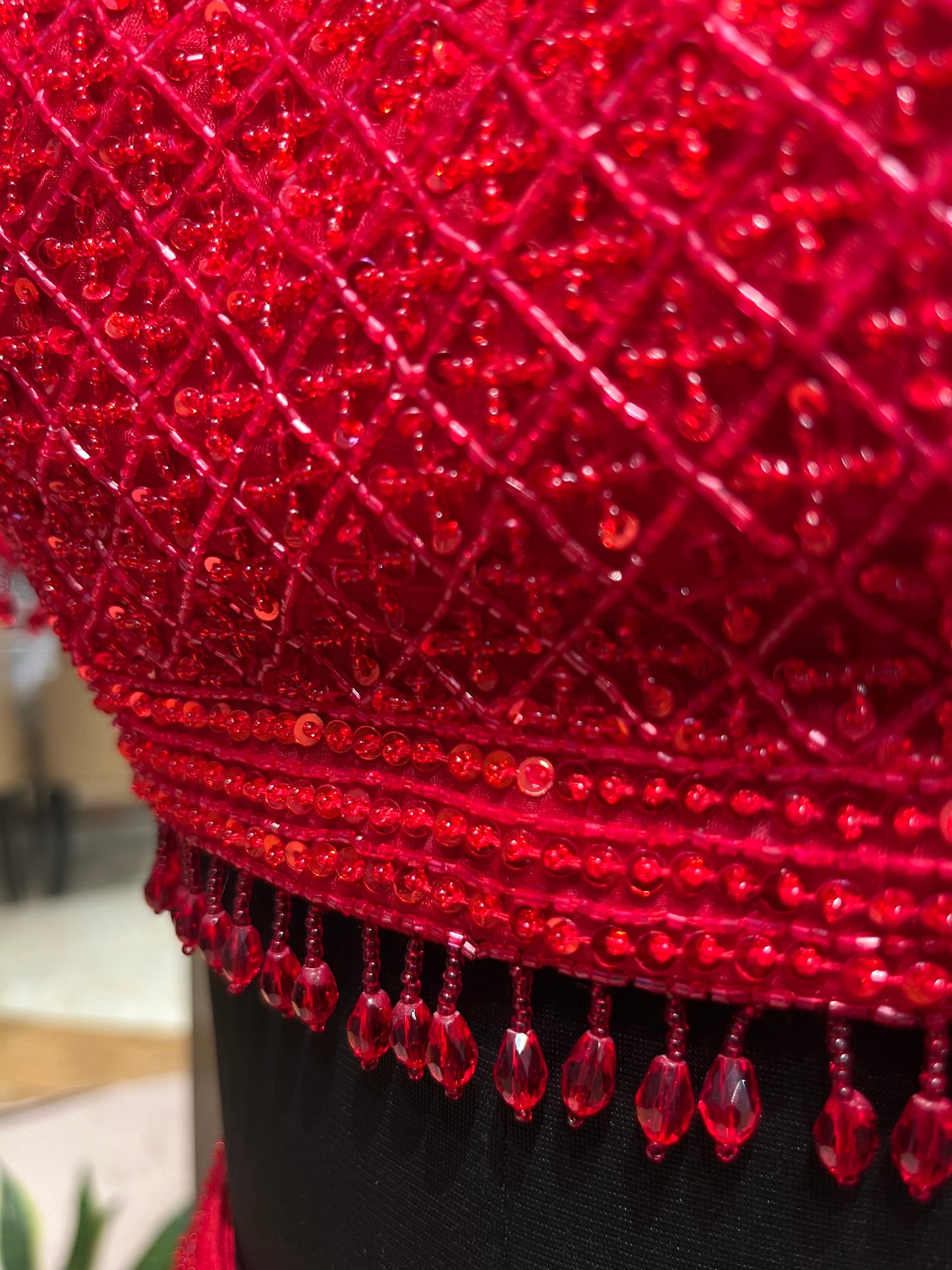 Imperial Ruby Sequins Bridal Lehenga