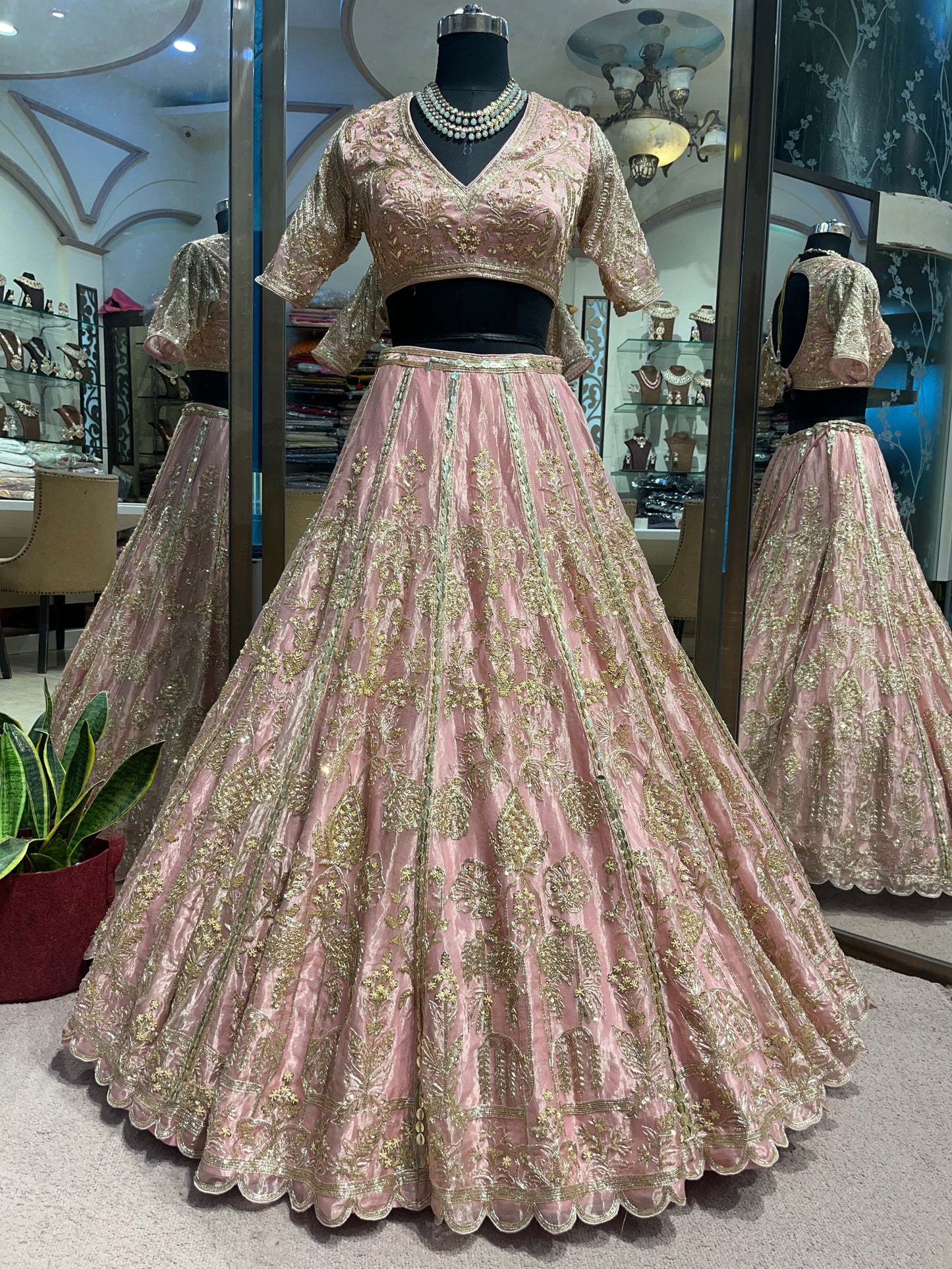 Blush Gold Heritage Bridal Lehenga