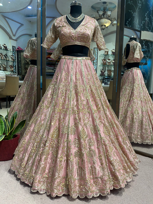 Blush Gold Heritage Bridal Lehenga