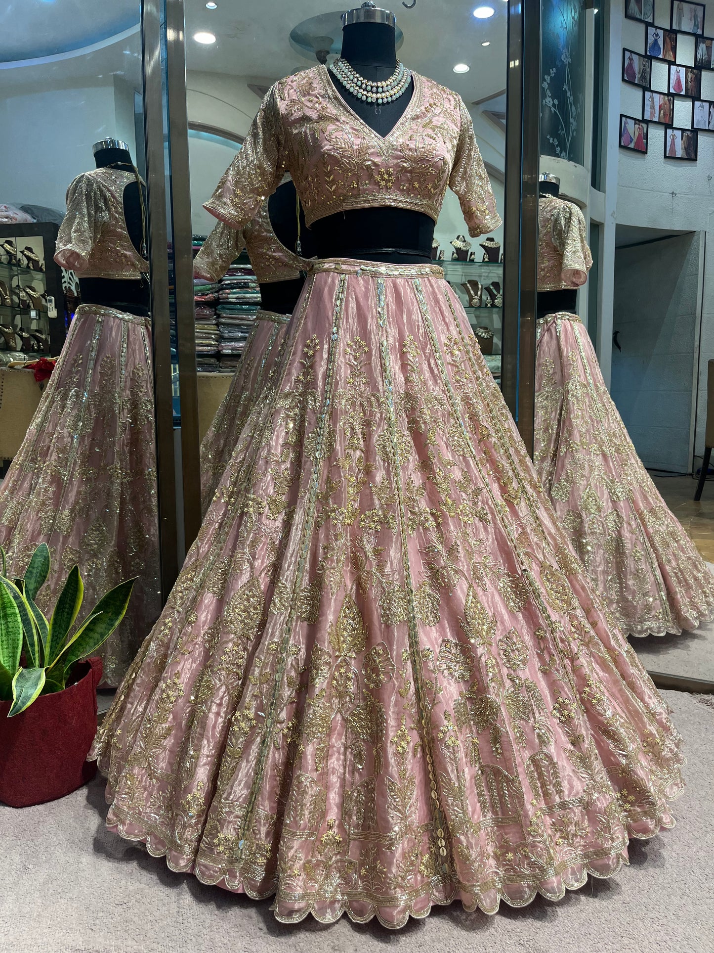 Blush Gold Heritage Bridal Lehenga