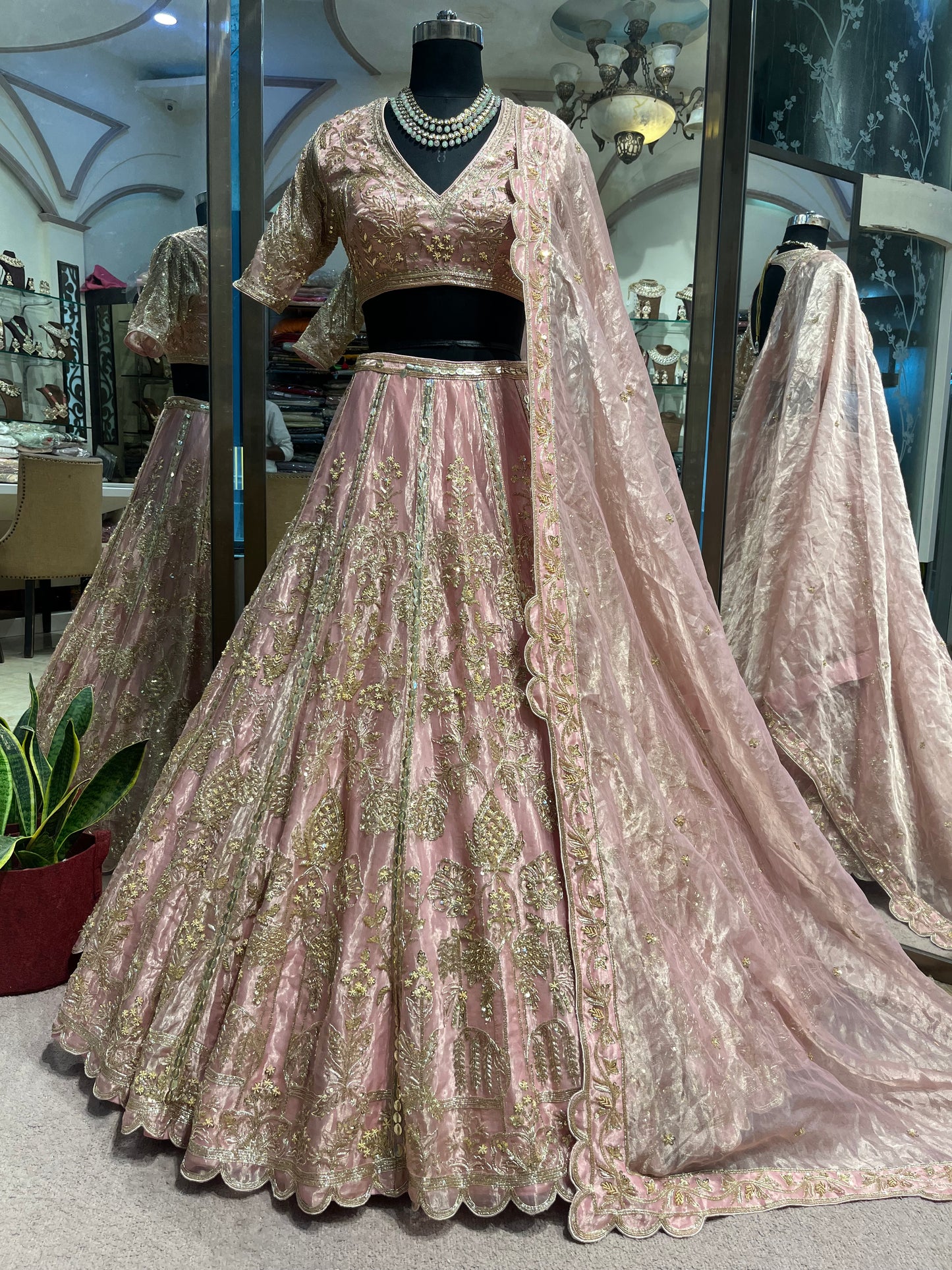 Blush Gold Heritage Bridal Lehenga