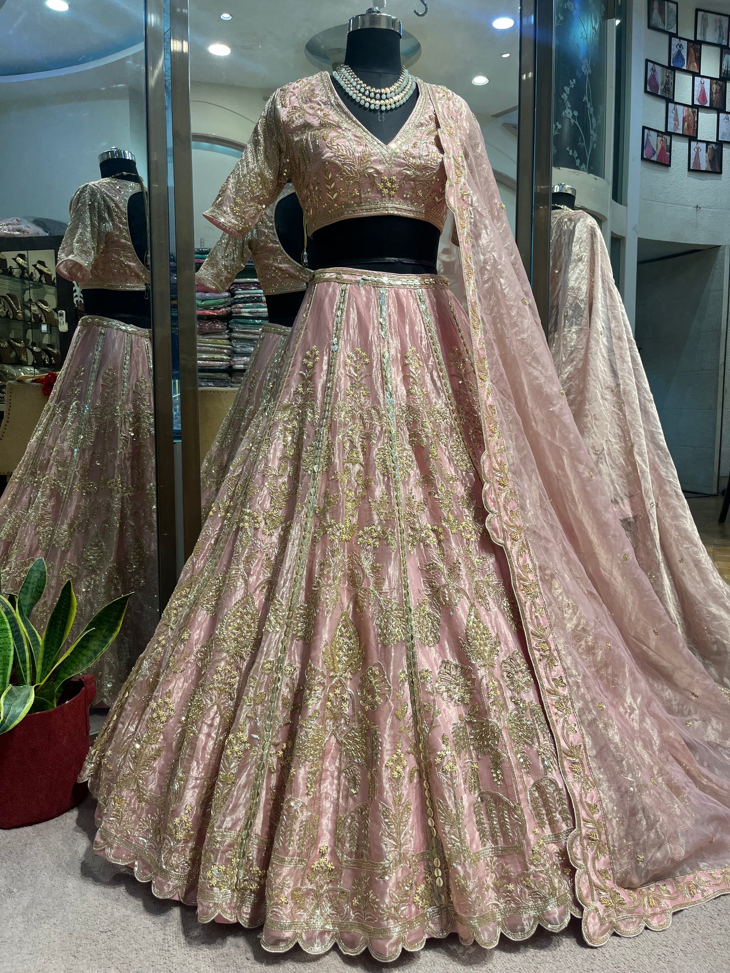Blush Gold Heritage Bridal Lehenga
