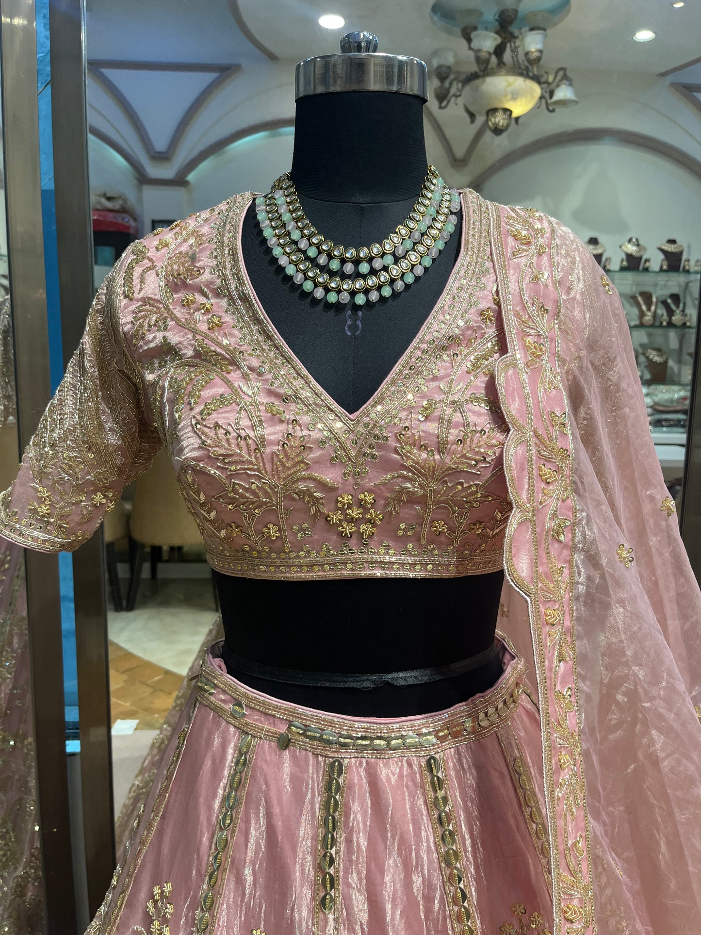 Blush Gold Heritage Bridal Lehenga