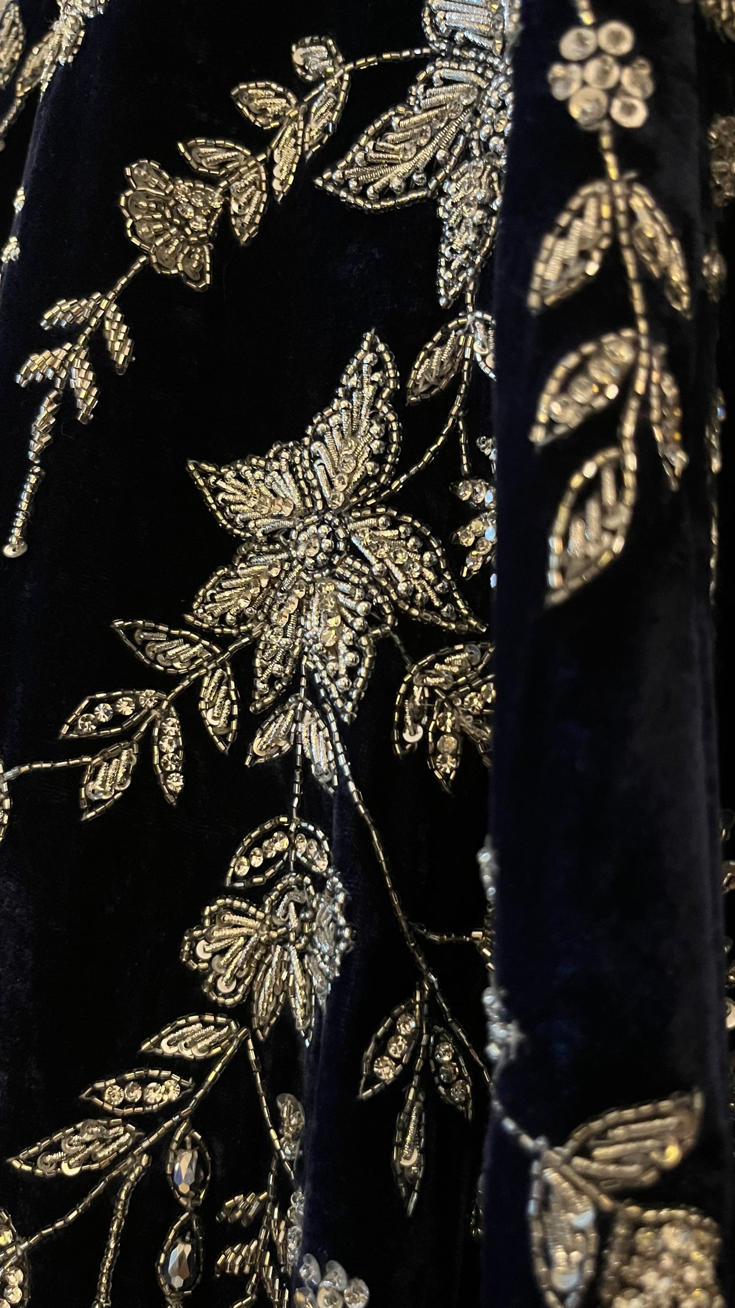 Midnight Sapphire Crystal Embroidered Bridal Lehenga Set