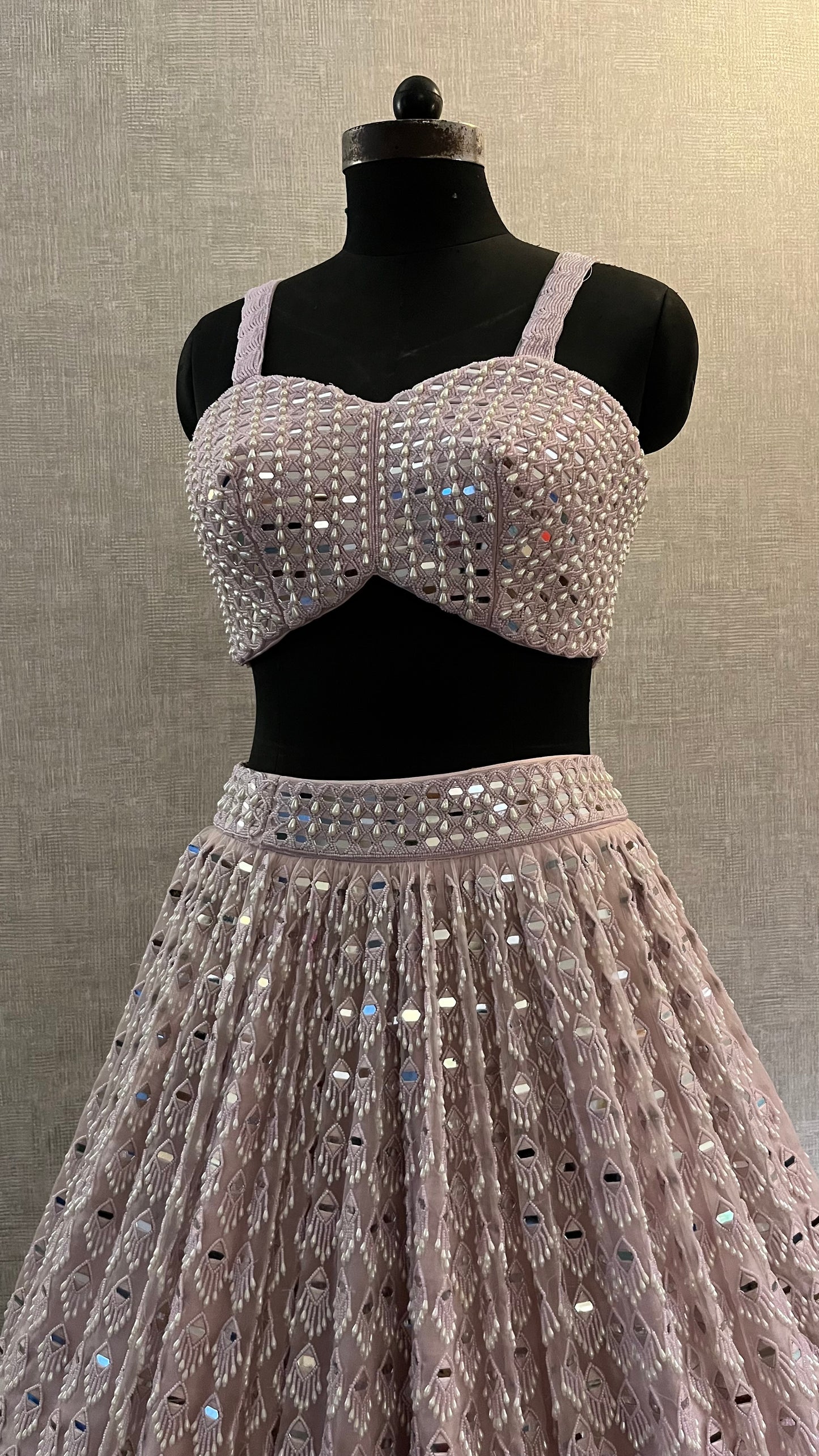 Elara Blush Mirror Embellished Lehenga